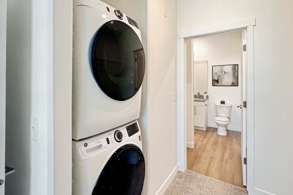 Large washer and dryer in home at The Hardison in Salt Lake City, Utah