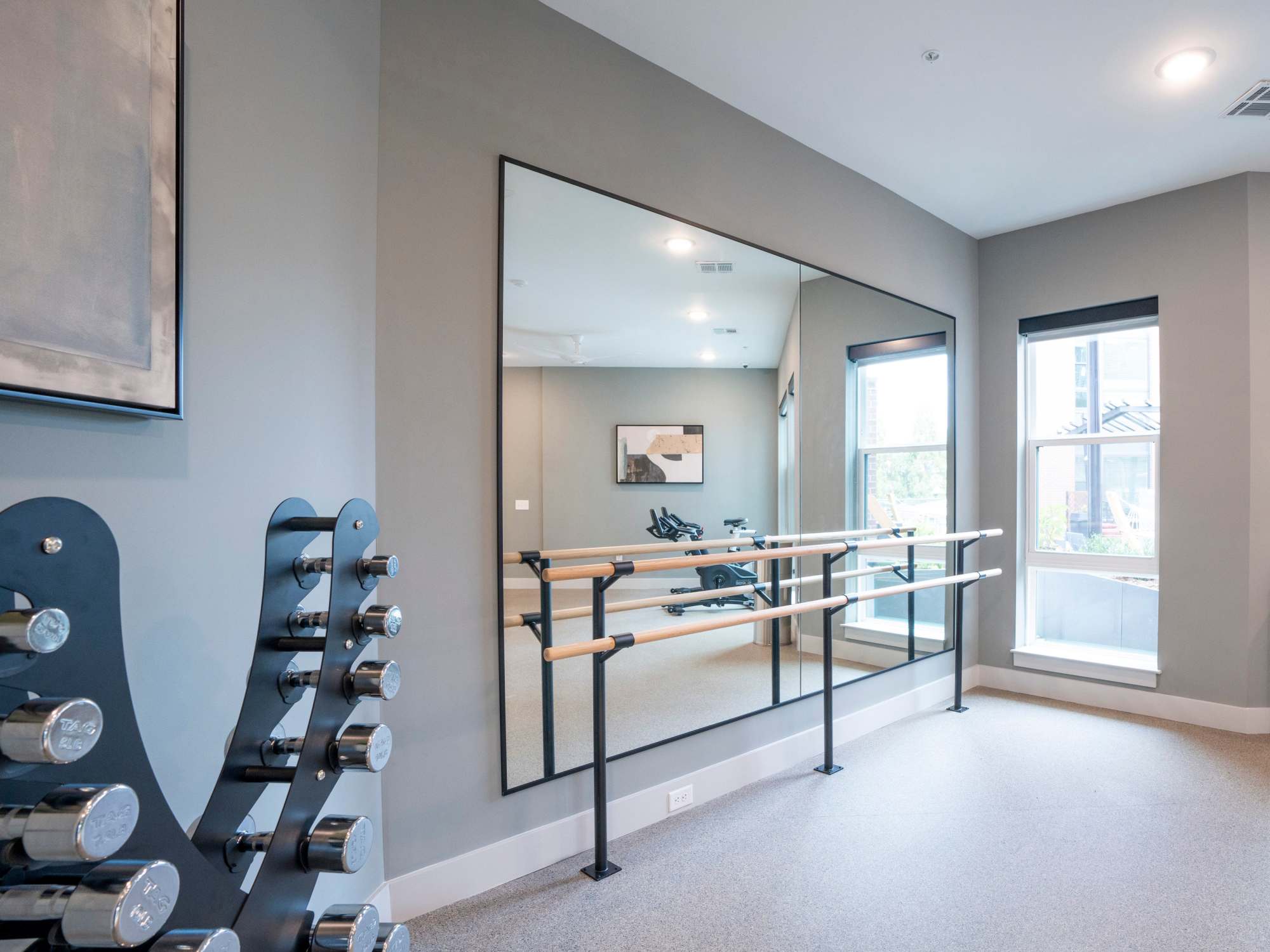 Fitness center at Terrazzo in Durham, North Carolina