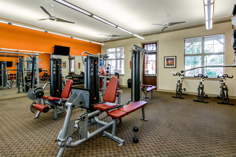Fitness center at Firewheel Apartments in San Antonio