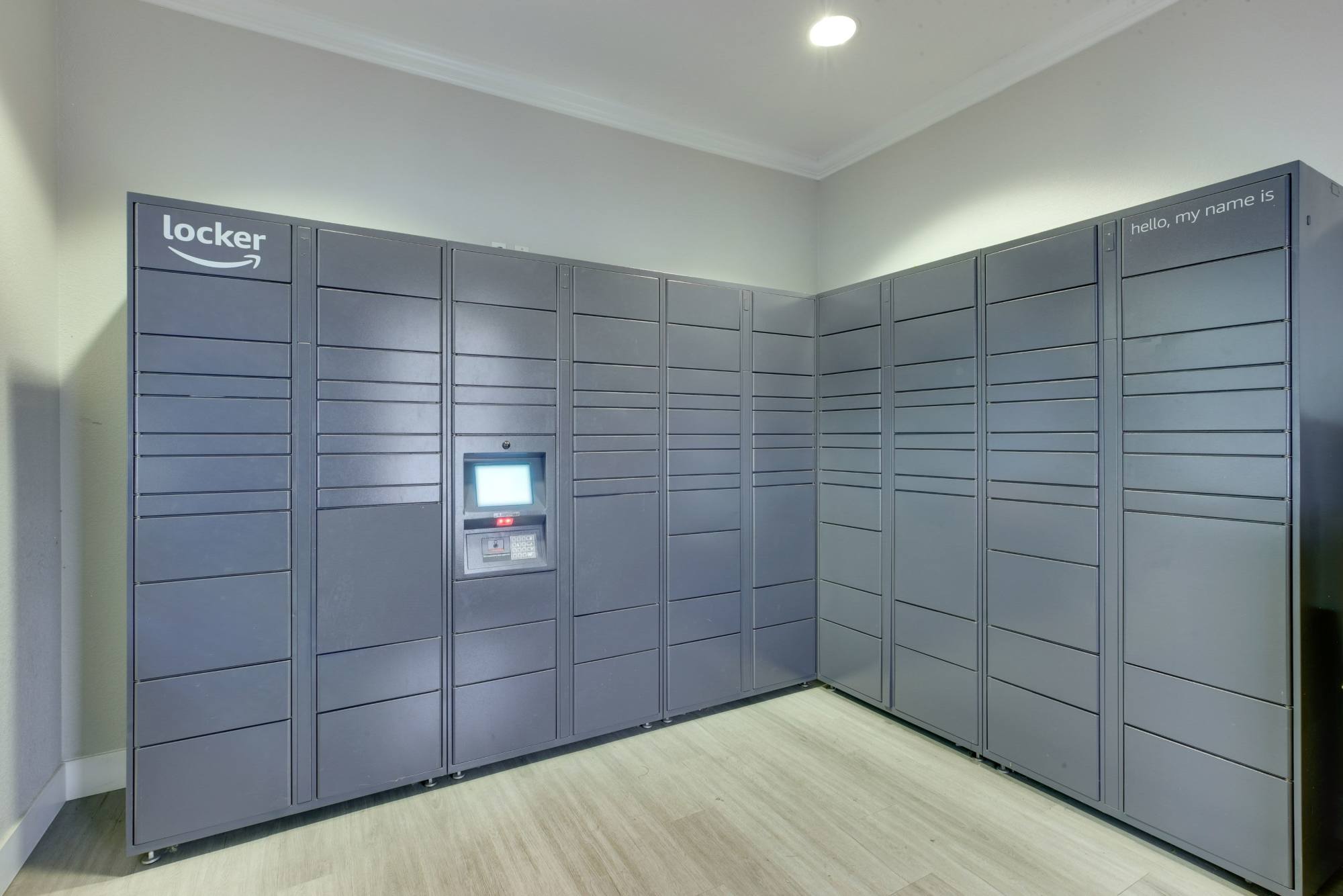 Package lockers at The Grove at Orenco Station in Hillsboro, Oregon