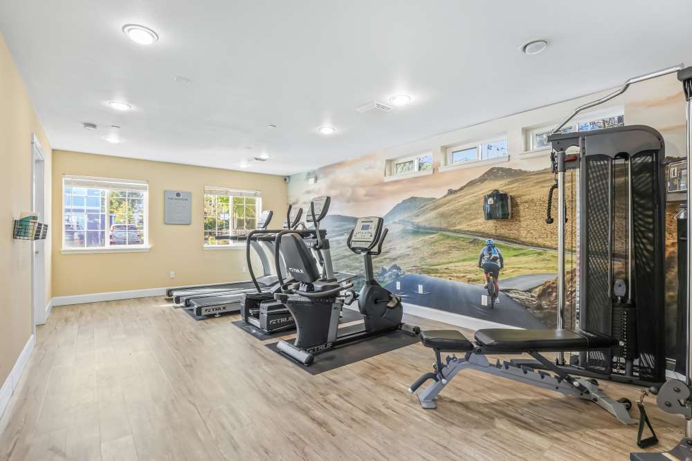 Fitness center at The Addison Apartments in Vancouver, Washington