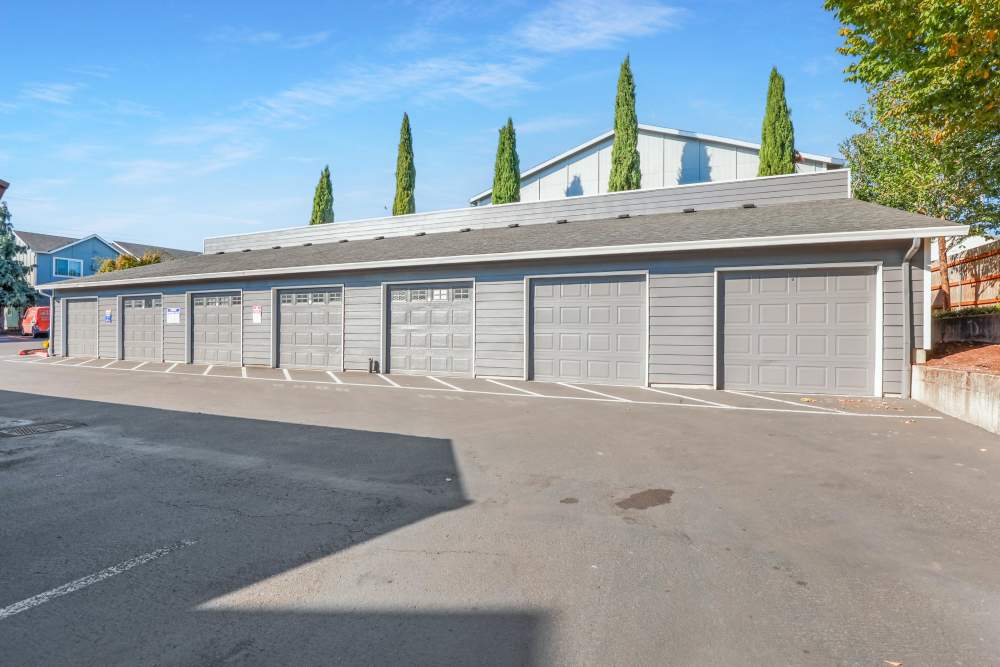 Row of Garages at The Addison Apartments in Vancouver, Washington