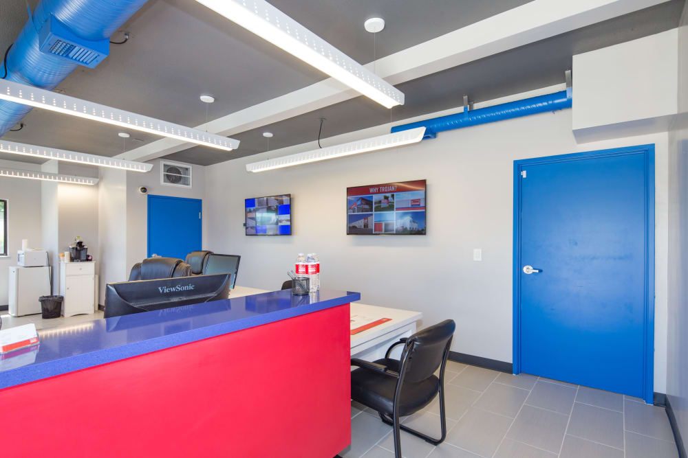 Leasing desk at Trojan Storage of Elk Grove in Elk Grove, California