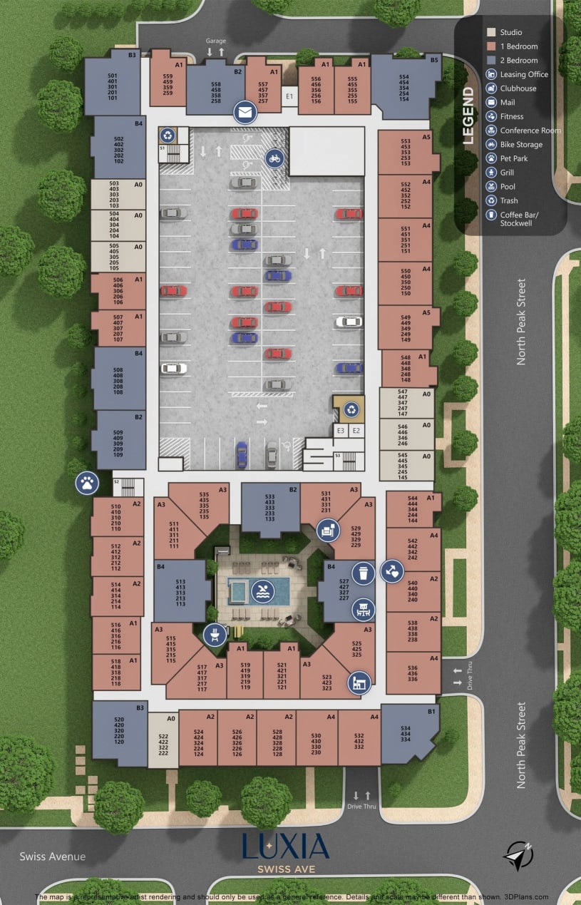 Site Map Luxia Swiss Avenue, Dallas, Texas