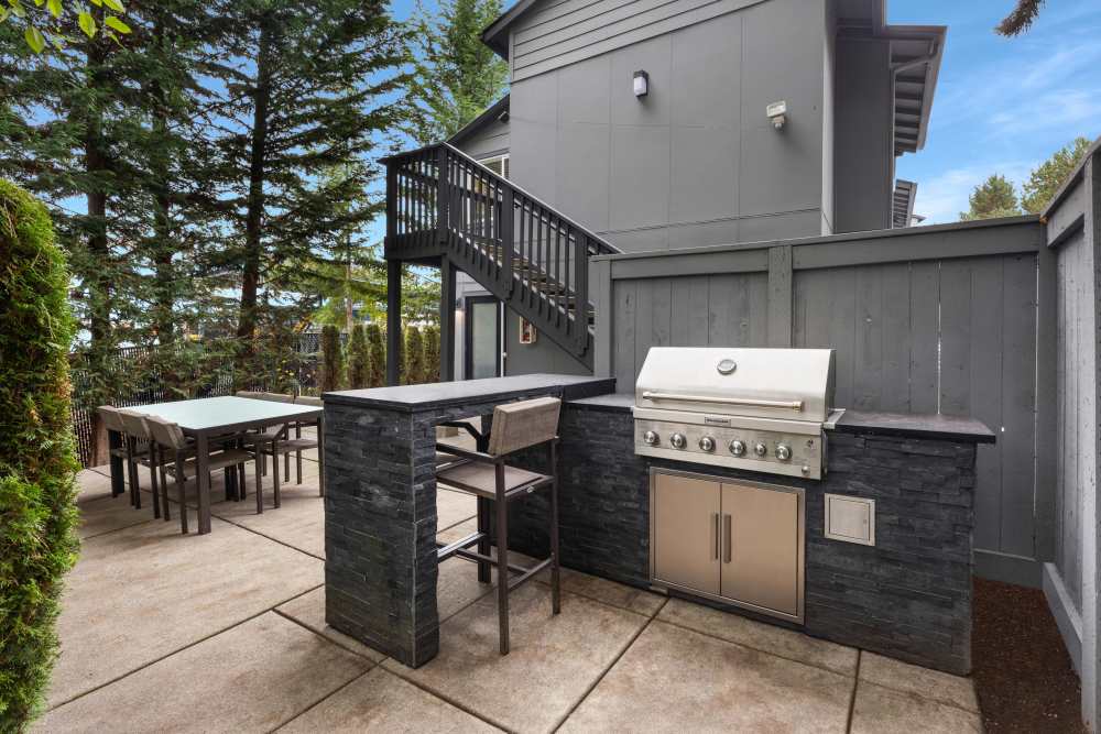BBQ grilling area at Karbon Apartments in Newcastle, Washington