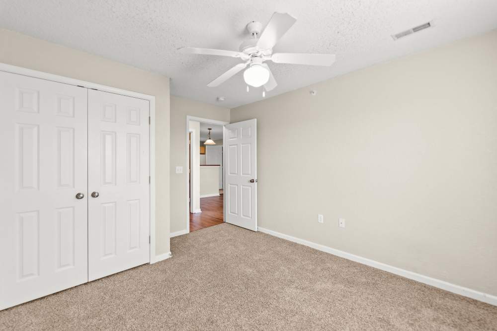 Apartment bedroom at Callaway Village Phase II in Fulton, Missouri