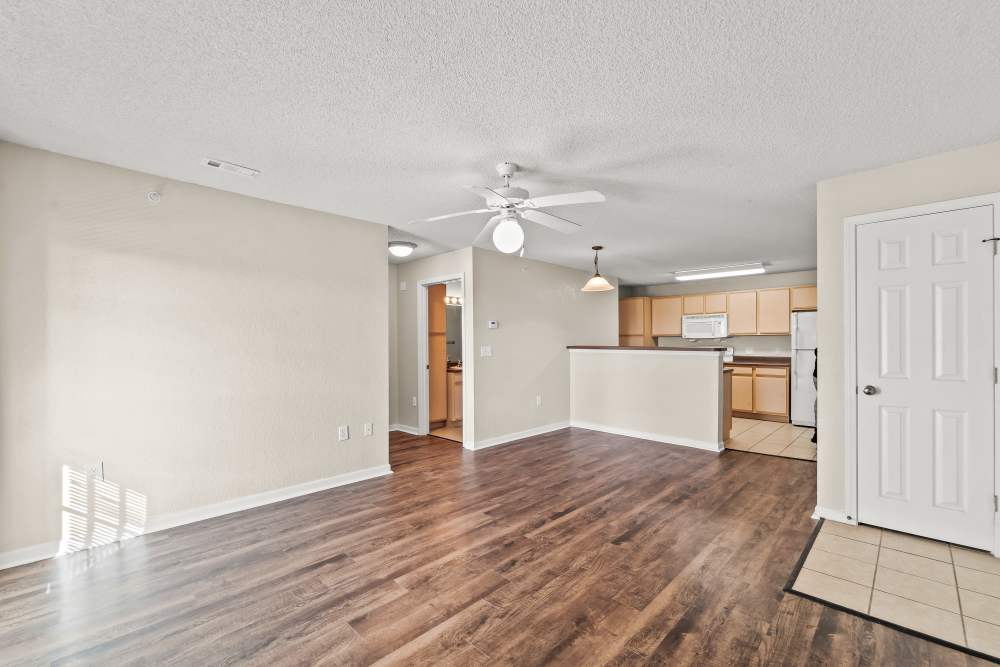 Wood-style floored apartment at Callaway Village Phase II in Fulton, Missouri