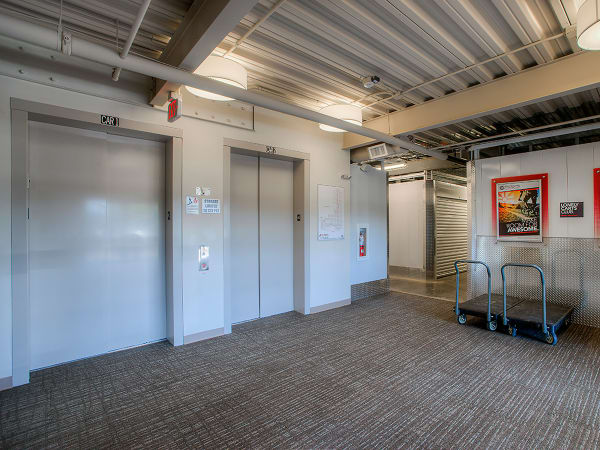 Dollies and elevator access available at StorQuest Self Storage in North Miami Beach, Florida