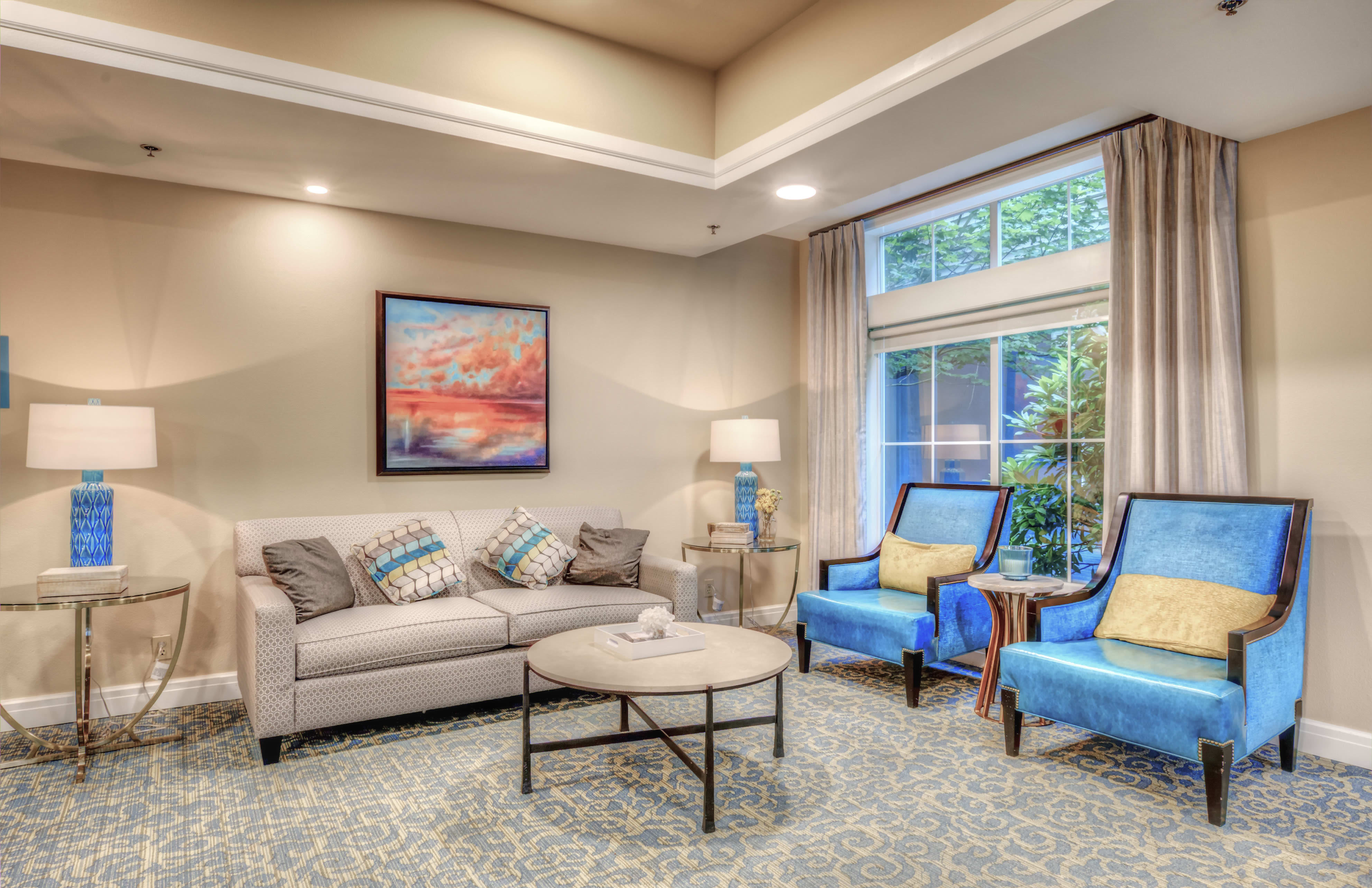 Resident and aide at the senior living community in Seattle