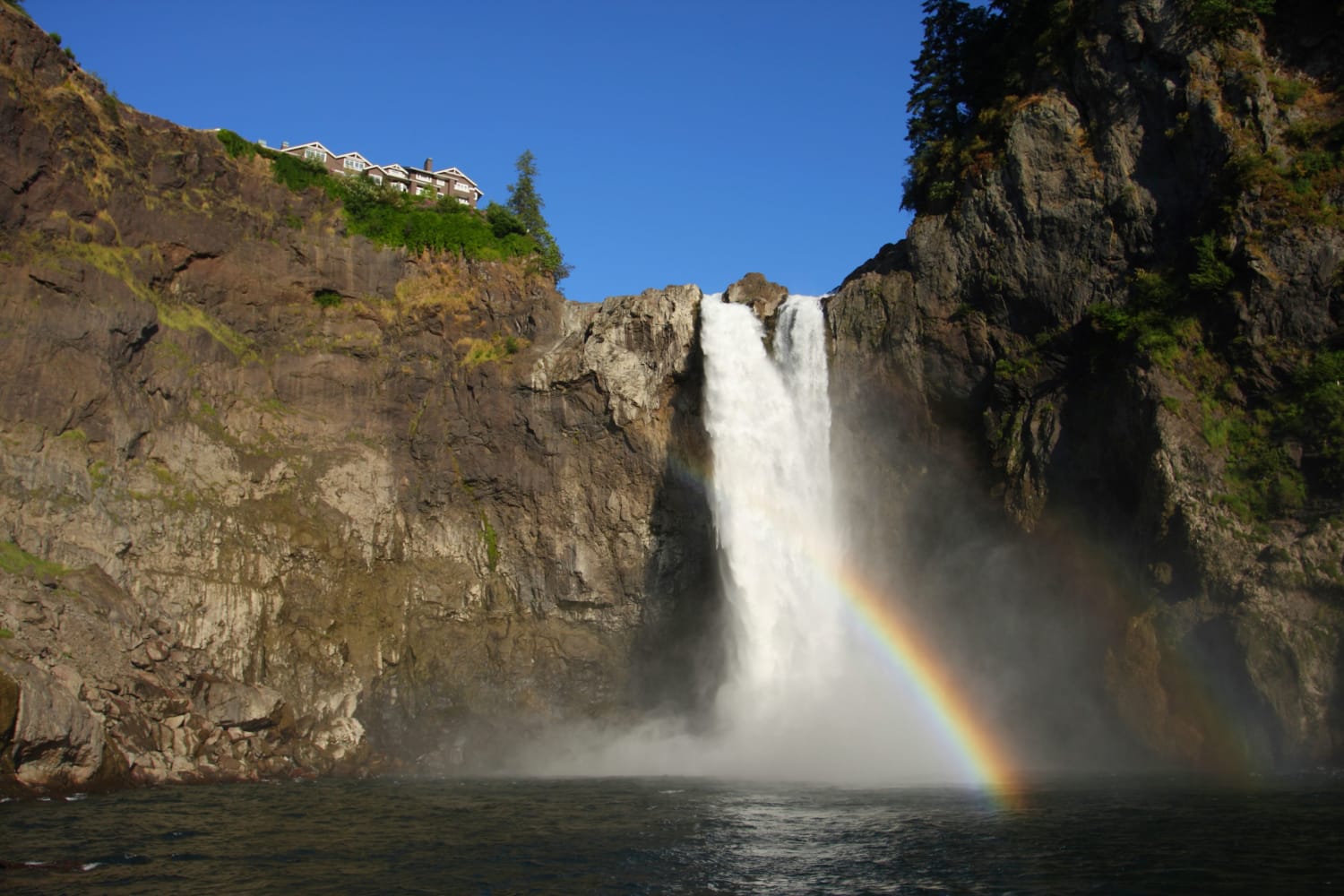 Sparkling waterfall near The Knolls at Inglewood Hill in Sammamish, Washington