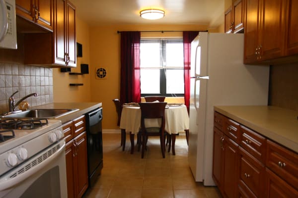 Beautiful kitchen next to dining room at Chilton Towers in Elizabeth, NJ
