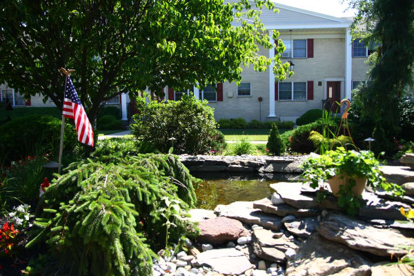 Beautiful green spaces at Cloverdale Park Apartments in Saddle Brook, NJ