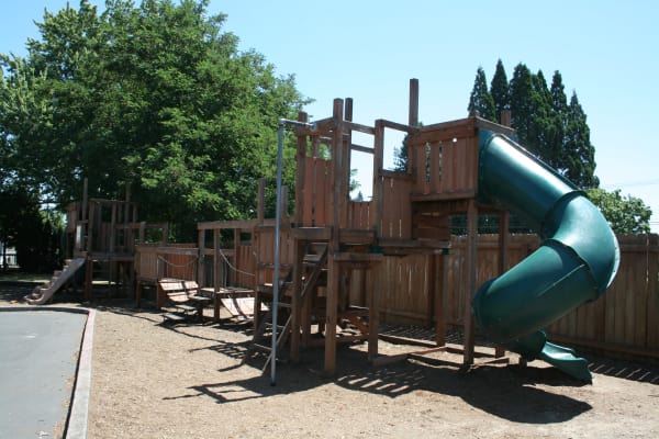 A basketball court that is great for entertaining at Cheryl Lynn in Salem, Oregon
