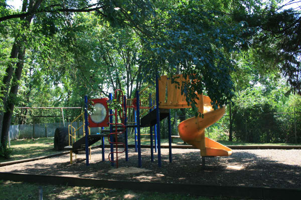 A beautiful playground that is great for entertaining at Fountain Court in Springfield, Oregon