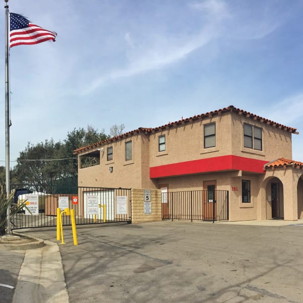 The exterior of StorQuest Self Storage in Lathrop, California