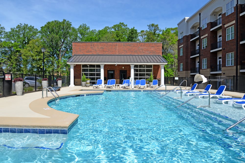 Sparkling pool and deck at Morehead West in Charlotte, North Carolina
