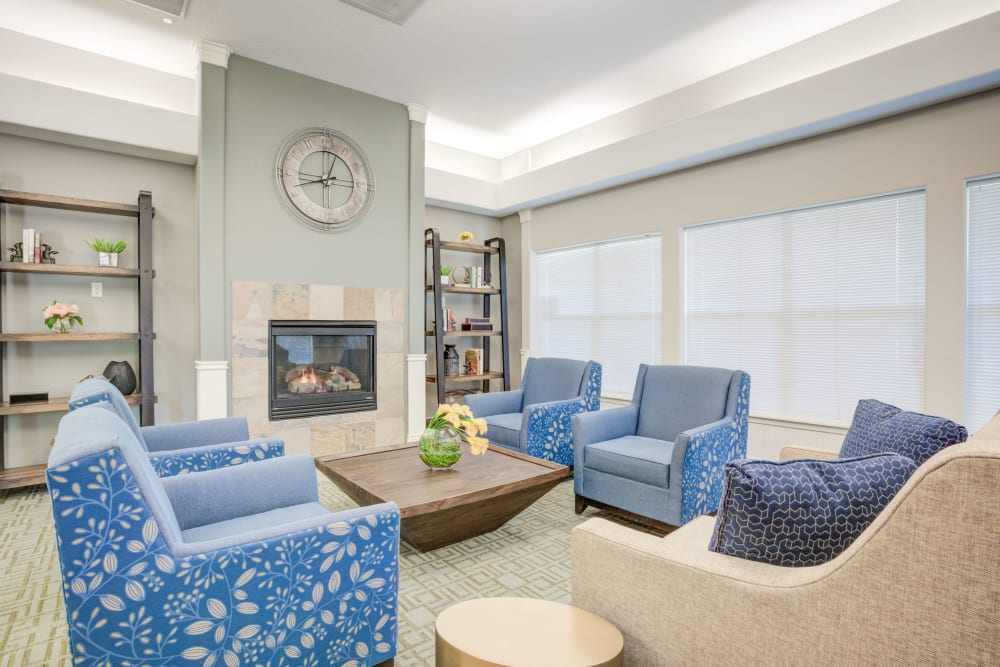 Lounge area seating at Evergreen Senior Living in Eugene, Oregon. 