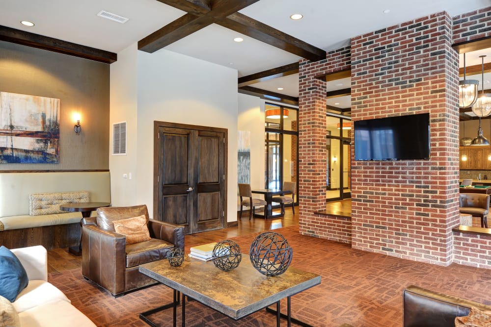 Grand club room at The Mark at Brickyard Apartment Homes in Beltsville, Maryland.