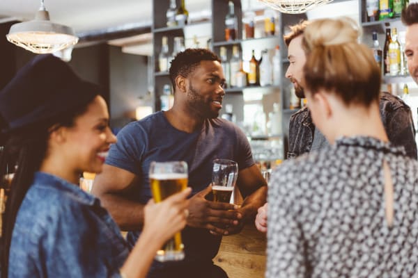 Residents out at a bar near Highland Square in Atlanta, Georgia