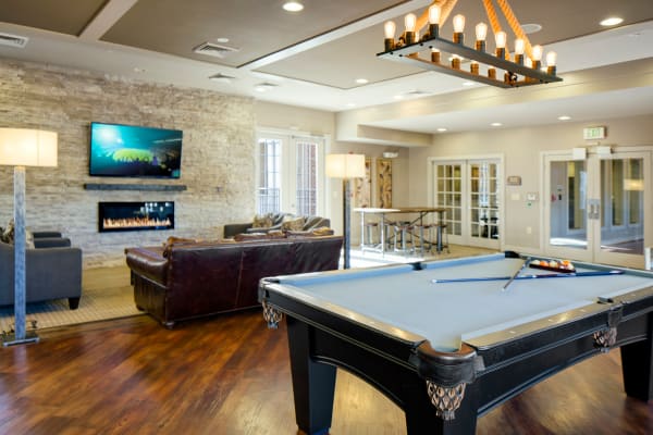 Billiard table & lounge at The Quarters at Towson Town Center in Towson, Maryland