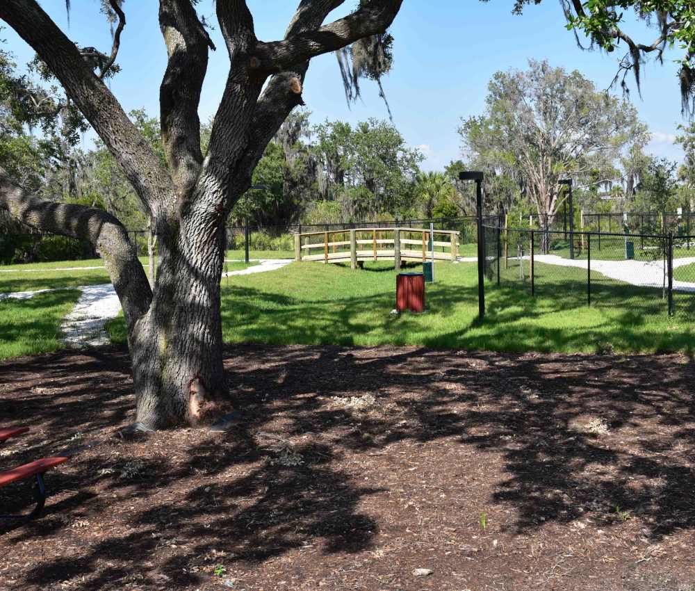Dog park at Goldelm at Bennett Park in Bradenton, Florida