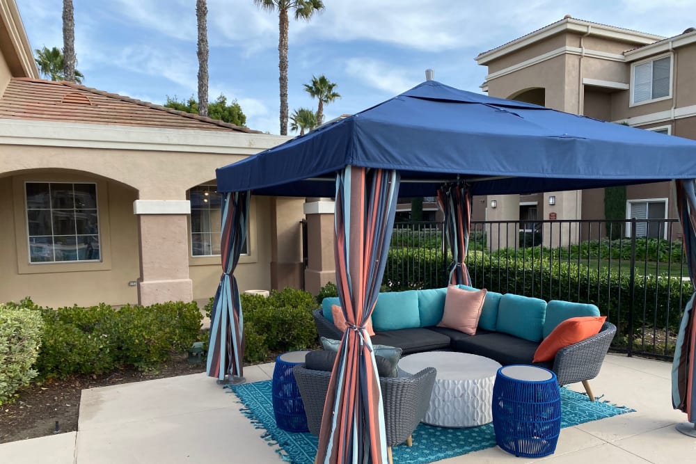 Our community's poolside lounge area at Avery at Moorpark in Moorpark, California