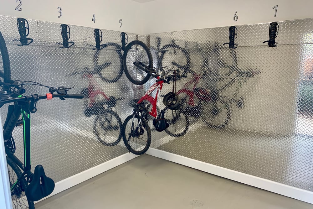 Indoor bike storage at Ramblewood Apartment Homes in Fremont, California