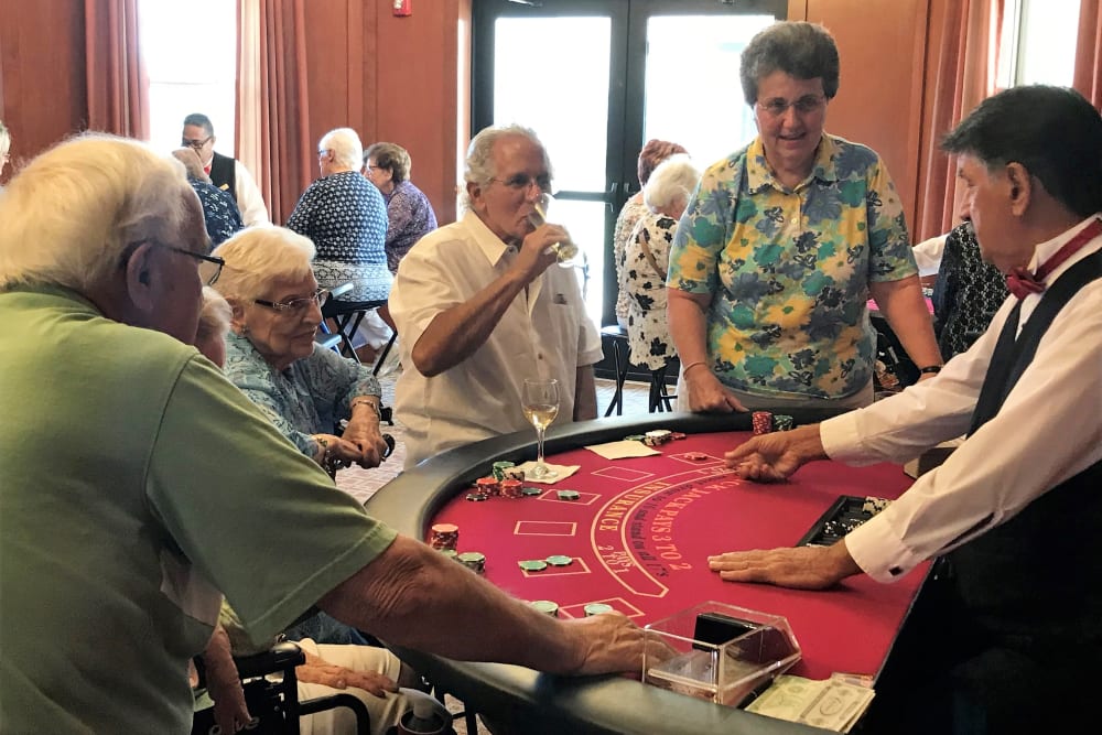 A casino event at Merrill Gardens at Solivita Marketplace in Kissimmee, Florida. 