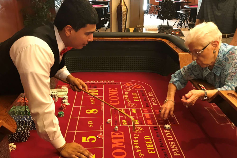 Casino night at Merrill Gardens at Solivita Marketplace in Kissimmee, Florida. 