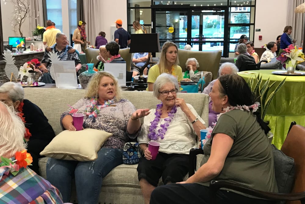 Residents talking at Pine Grove Crossing in Parker