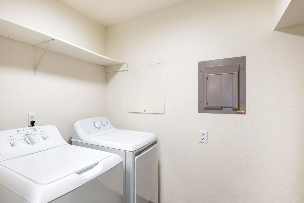 Laundry room at Renaissance at 29th Apartments in Vancouver, Washington