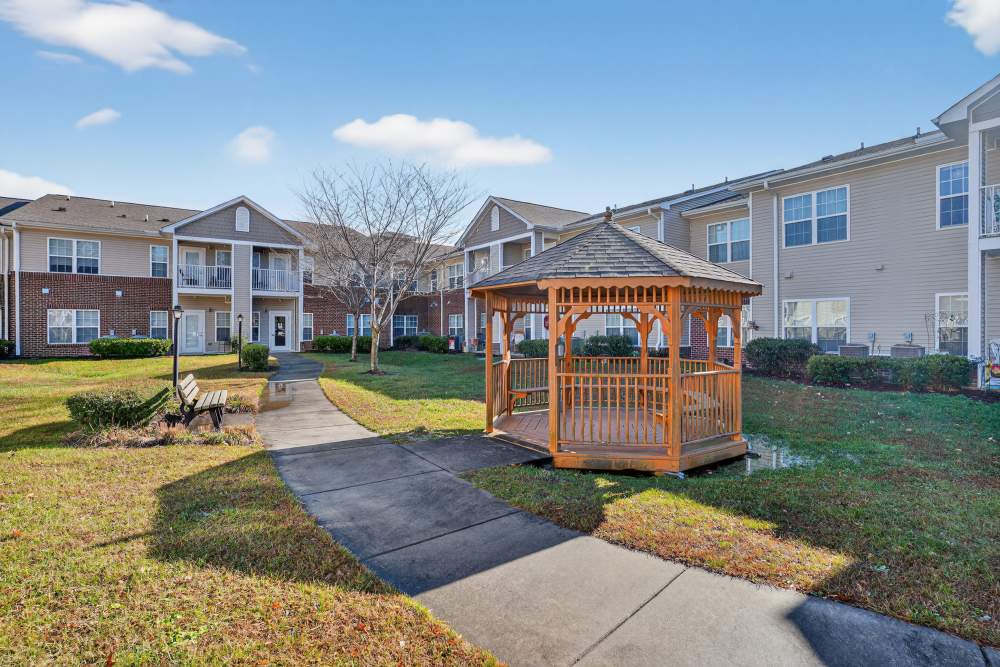 View of apartment with path way at Whistler's Cove in Mount Airy. NC