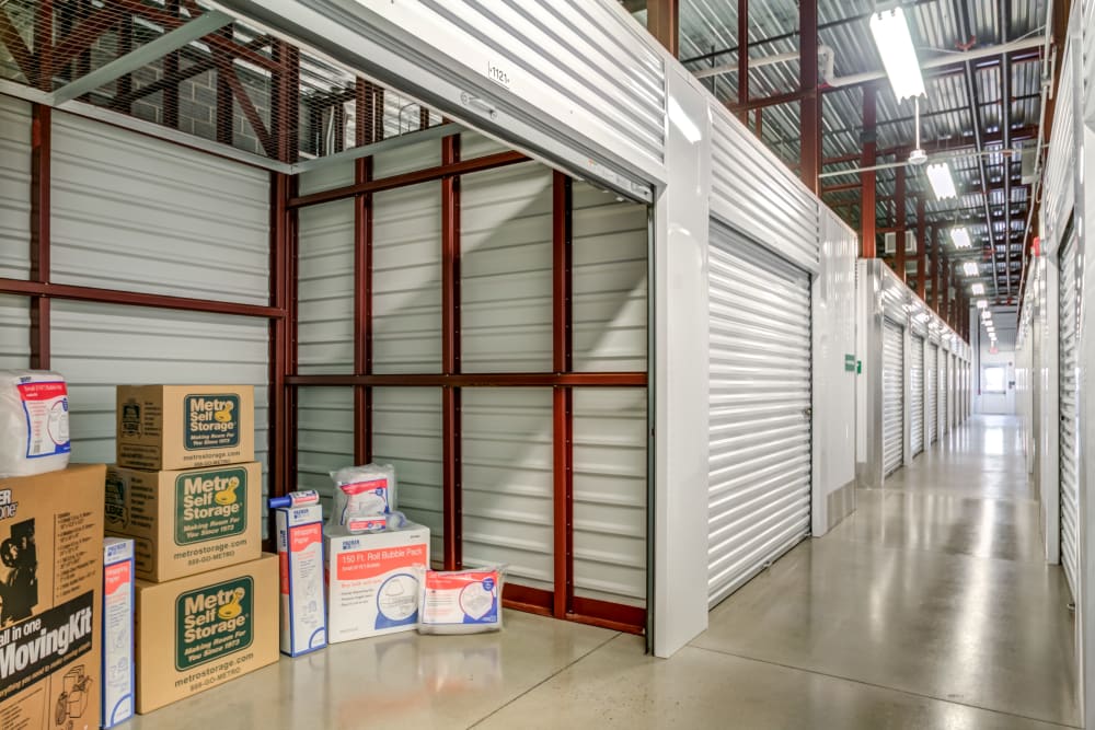 Interior climate-controlled units at Metro Self Storage in Line Lexington, Pennsylvania