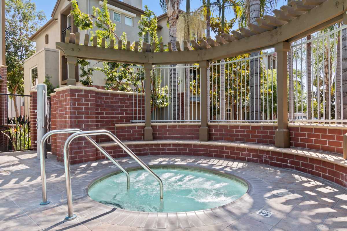 Charming community at Ontario Town Square Townhomes in Ontario, California