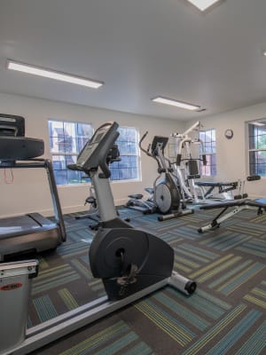 Fitness center at Huntington Park Apartments in Wichita, Kansas