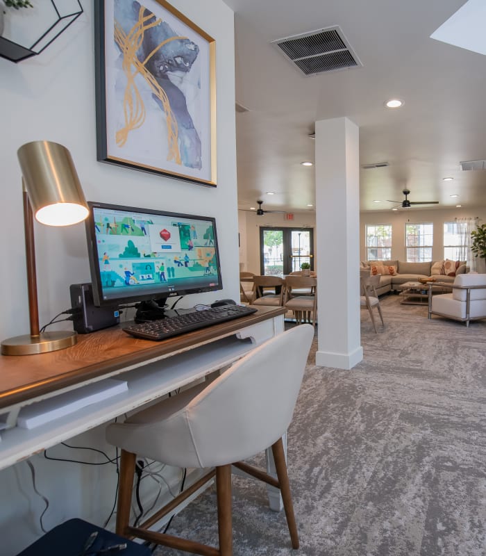 Resident computer area at Huntington Park Apartments in Wichita, Kansas