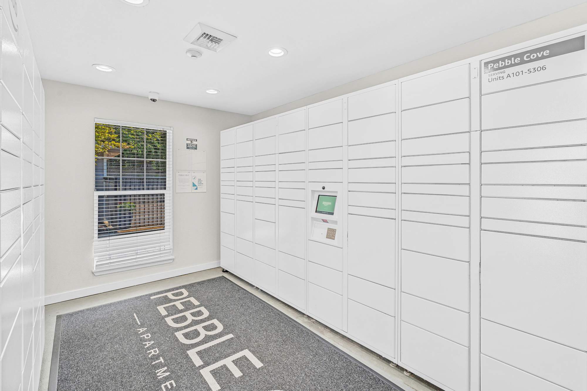 24-hour package lockers with Amazon HUB at Pebble Cove Apartments in Renton, Washington