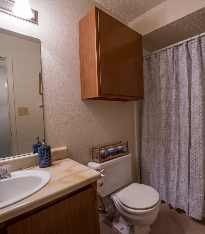 Bathroom at Sunchase Apartments in Tulsa, Oklahoma