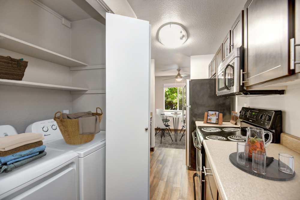Washer and dryer at Latitude Apartments in Everett, Washington
