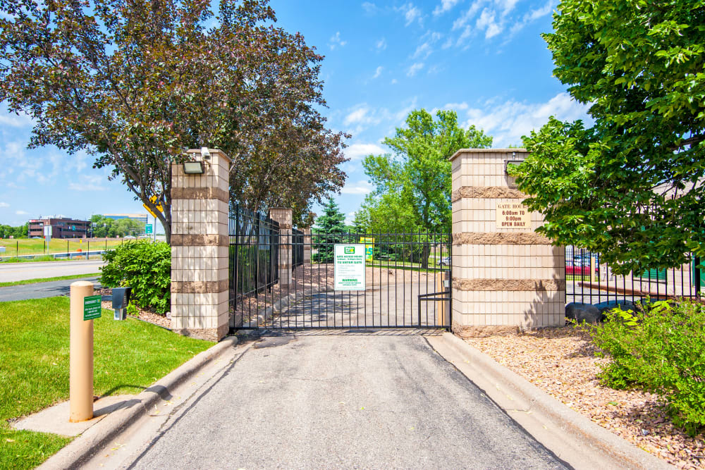 Gate with security panel at Metro Self Storage in Eden Prairie, Minnesota