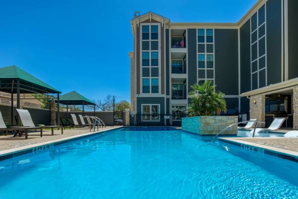 Swimming pool at Milwee Street Apartments in Houston, Texas