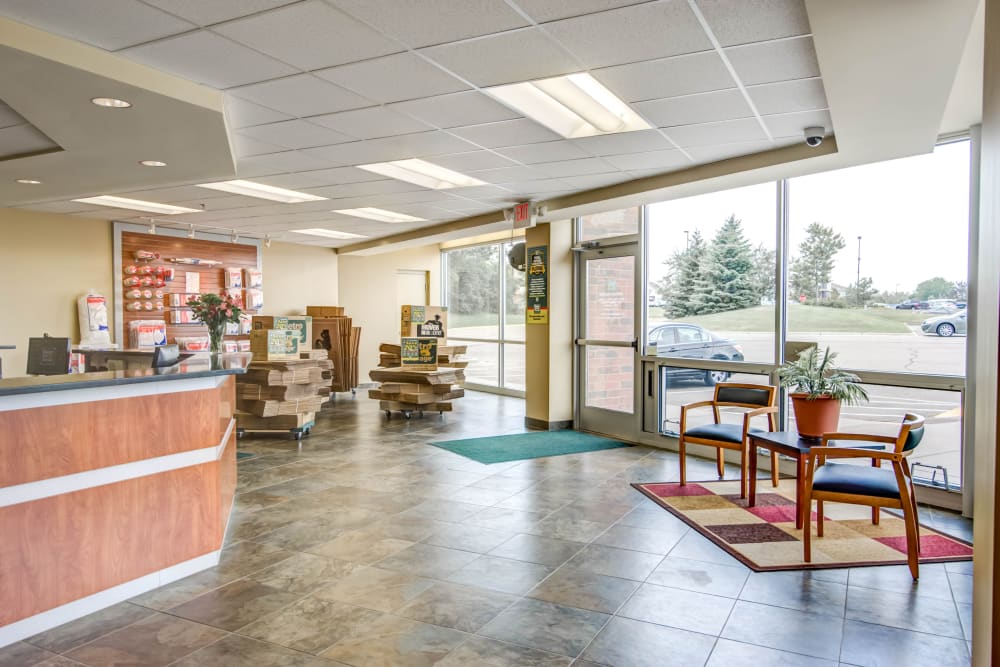 Leasing office reception at Metro Self Storage in Maple Grove, Minnesota