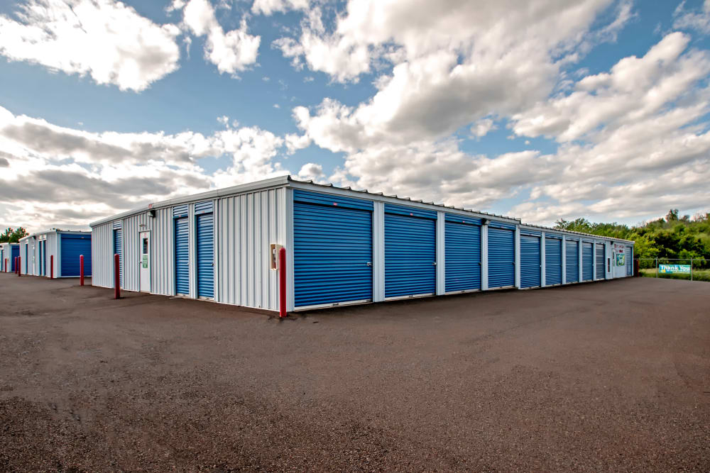 Exterior drive up units at Metro Self Storage in Warminster, Pennsylvania