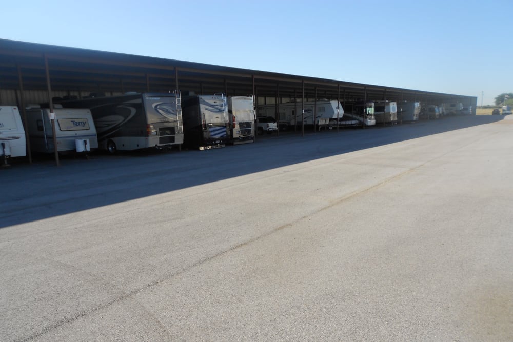 RV storage at Aarons Self Storage 5 in Waco, Texas
