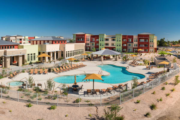 Beautiful aerial view of Southern Avenue Villas in Mesa, Arizona