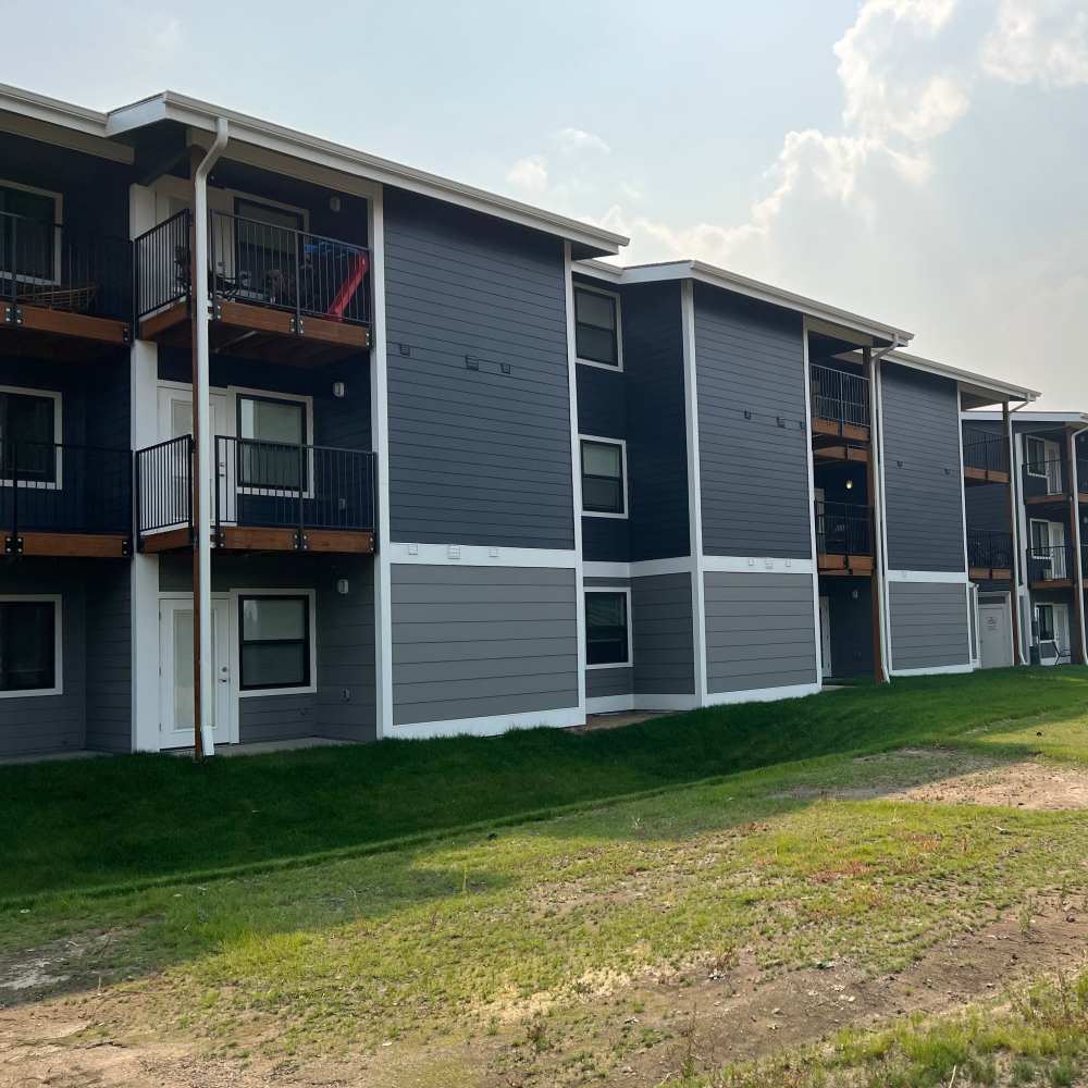 Apartments with private balconies at Pine View in La Pine, Oregon