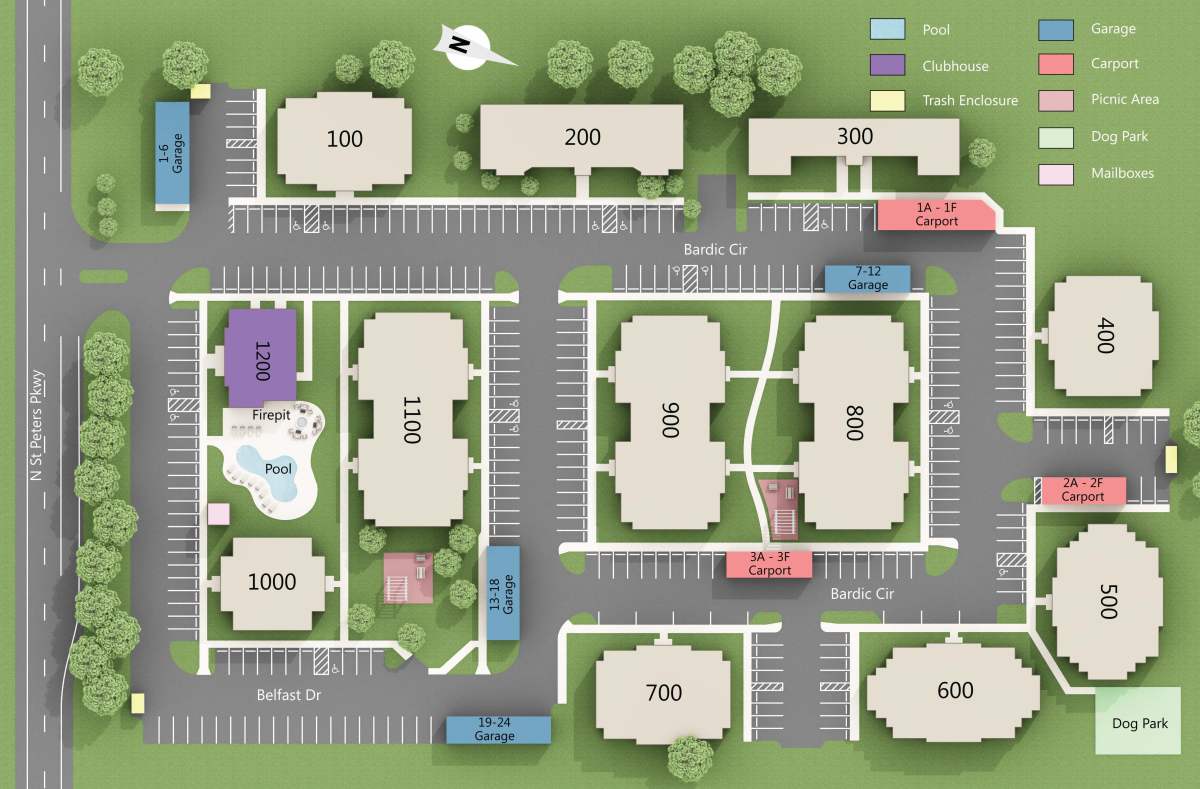 Site Map at Celtic Crossing in St. Peters, Missouri