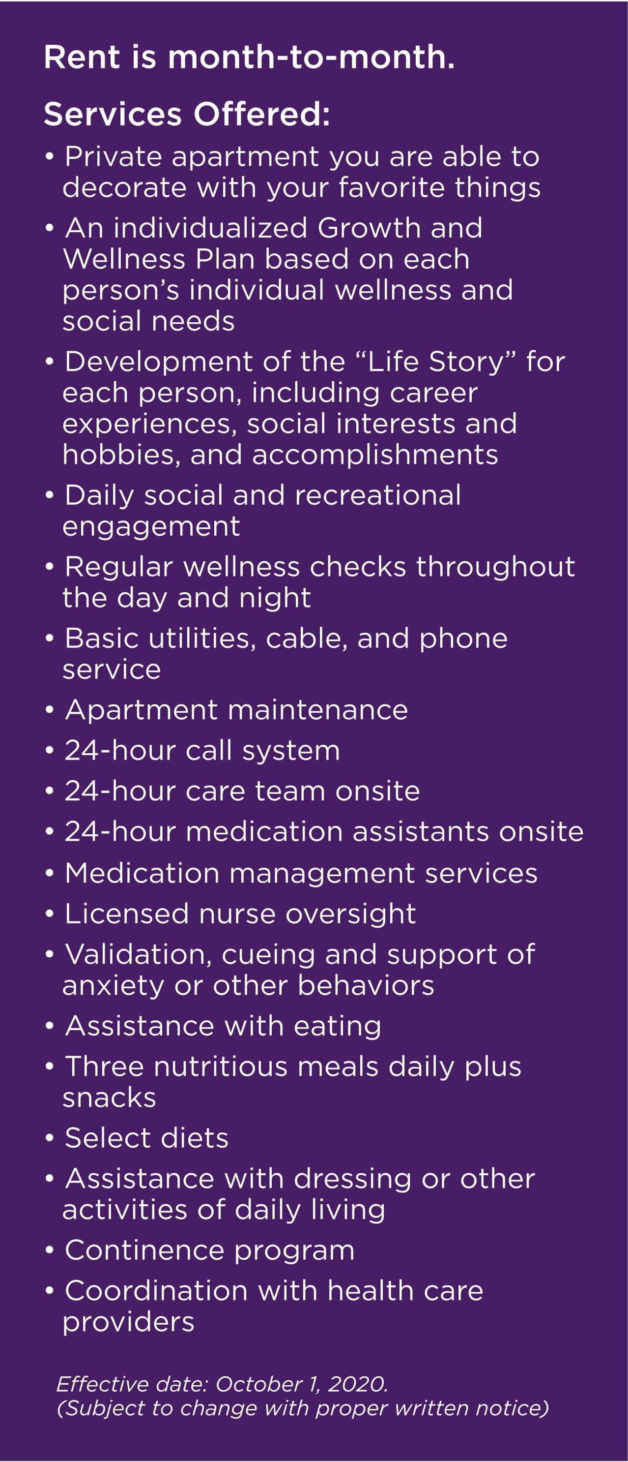 Rates at HeatherWood Assisted Living & Memory Care