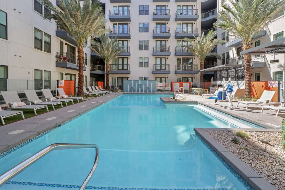 Resort-style swimming pool at Lydian in Phoenix, Arizona