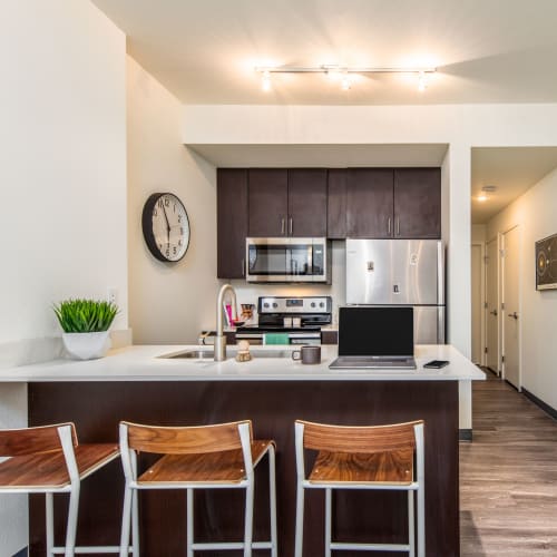 Kitchen island at IDENTITY Moscow in Moscow, Idaho